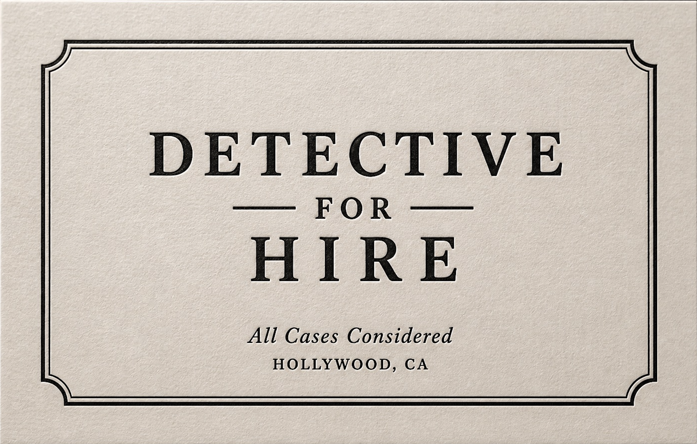 Detective For Hire